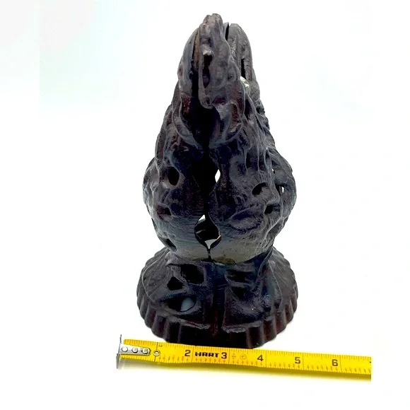 Vintage Rooster Chicken Lantern: Bronze Cast Iron Votive Tea Light Candle Holder